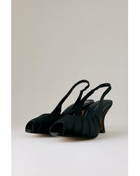 By Anthropologie - Satin Ruched Peep-Toe Heels - Lyst