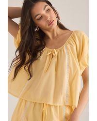 Damson Madder - Maura Lace-Trim Pyjama Top - Lyst
