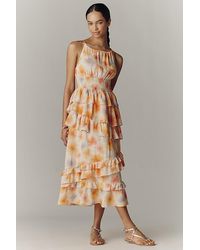 By Anthropologie - Tiered Ruffle Halter Dress - Lyst