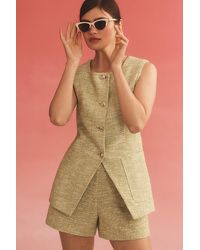 Maeve - Tweed Tailored Waistcoat Top - Lyst