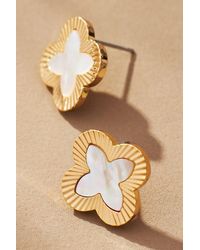 By Anthropologie - Small Clover Post Earrings - Lyst