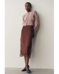 By Anthropologie - Lace Trim Midi Skirt - Lyst