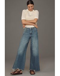 Pilcro - Adi Mid-Rise Frayed Relaxed Jeans - Lyst
