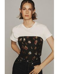 Maeve - Embellished Cropped Corset Top - Lyst