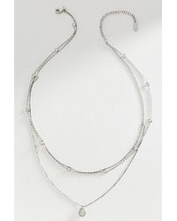 By Anthropologie - Delicate Layered Crystal Necklace - Lyst
