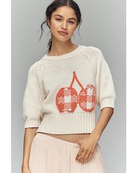 Maeve - Elbow-Sleeve Cotton-Blend Crew Jumper - Lyst