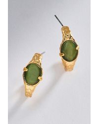 By Anthropologie - Mini Stone Hoop Earrings - Lyst