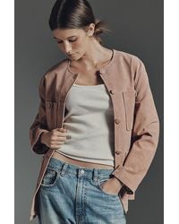 Blank NYC - Real Suede Collarless Jacket - Lyst