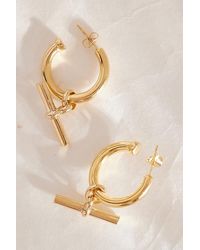 Tilly Sveaas - Gold-plated Large T-bar Hoop Earrings - Lyst