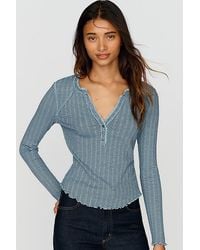 Pilcro - Long-Sleeve Ruffled Lace-Trim Top - Lyst