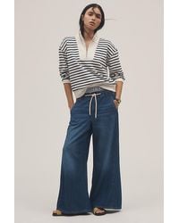 Pilcro - The Adi Mid-Rise Frayed Relaxed Flare Jeans By Pull-On Edition - Lyst