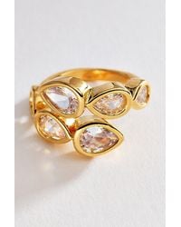 Anthropologie - Bezel Crystal Wrap Ring - Lyst