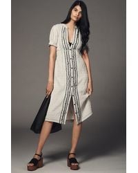 Pilcro - Short-Sleeve Babydoll Midi Shirt Dress - Lyst