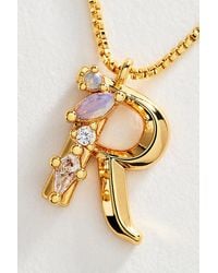 By Anthropologie - Crystal Initial Necklace - Lyst
