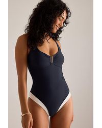Chelsea Peers - Contrast Halter One-Piece Swimsuit - Lyst