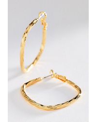 By Anthropologie - Square Textured Hoop Earrings - Lyst