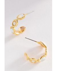 By Anthropologie - Colourful Semi-Stone Hoop Earrings - Lyst