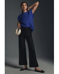 Maeve - The Colette Cropped Wide-Leg Trousers By Linen Edition - Lyst