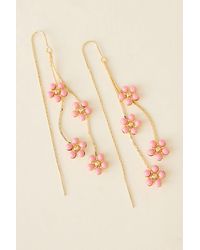 By Anthropologie - Plated Daisy Sparkle Threader Earrings - Lyst