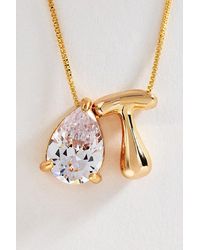 By Anthropologie - Bubble Initial & Pear-Cut Stone Necklace - Lyst