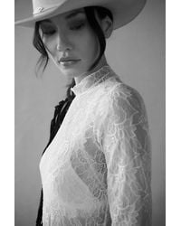 By Anthropologie - Lace Layering Turtleneck Top - Lyst