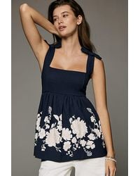 Maeve - Bow-Strap Babydoll Top - Lyst