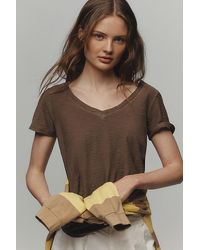 Pilcro - The Bennie Slim Crew Neck Cotton-Slub T-Shirt By V-Neck Edition - Lyst