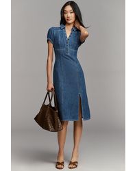 Pilcro - Buttondown Denim Midi Dress - Lyst