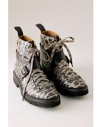 Grenson - Nanette Snakeskin Hiker Boots - Lyst