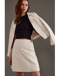 SELECTED - Ibi Leather A-line Mini Skirt - Lyst