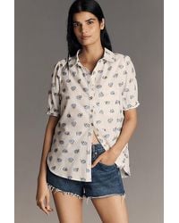 Pilcro - The Aly Puff-Sleeve Blouse By Pintuck Edition - Lyst