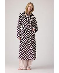 Chelsea Peers - Fleece Checkerboard Dressing Gown - Lyst
