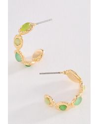 By Anthropologie - Colourful Semi-Stone Hoop Earrings - Lyst