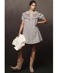 Pilcro - Short-Sleeve Smocked Babydoll Mini Dress - Lyst