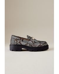 SELECTED - Emma Chain Buckle Leather Loafers - Lyst