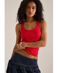 By Anthropologie - Ribbed Scoop Tank Top - Lyst