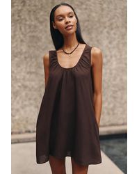 Celandine - Easy Linen-Blend Scoop Mini Dress - Lyst