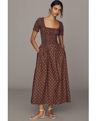 Damson Madder - Raphaela Ruffle Midi Dress - Lyst