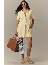 By Anthropologie - The Pollie Short-Sleeve Swing Tunic Mini Dress: Linen Blend Edition - Lyst