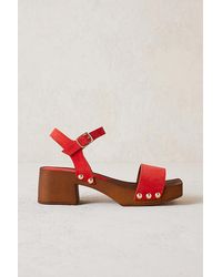 Anthropologie Double-strap Heels - Red