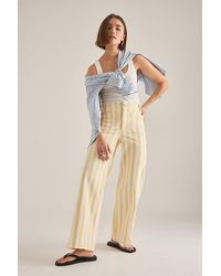 Maeve - The Colette Striped Full-Length Wide-Leg Trousers By - Lyst
