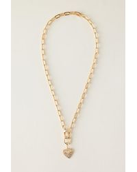 By Anthropologie - Chunky Chain Heart Necklace - Lyst