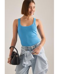 By Anthropologie - Ribbed Scoop Tank Top - Lyst