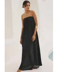 a line blue dress for women Simple Chiffon A-line blue v-neck Split long prom dress, evening dress,MP473 main image 1
