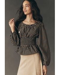 By Anthropologie - Long-Sleeve Waisted Top - Lyst