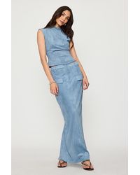Odd Muse - Faux-Suede Maxi Pencil Skirt - Lyst
