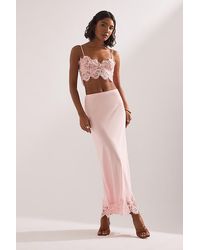 Bardot - Elisan Lace Satin Midi Skirt - Lyst