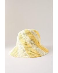 By Anthropologie - Swirl Stripe Woven Bucket Hat - Lyst