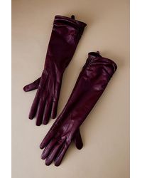 By Anthropologie - Long Ruched Leather Gloves - Lyst