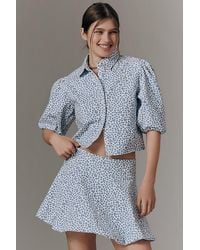 Maeve - Bubble-Sleeve Buttondown Top - Lyst